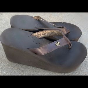 Brown Roxy Wedge Shoes